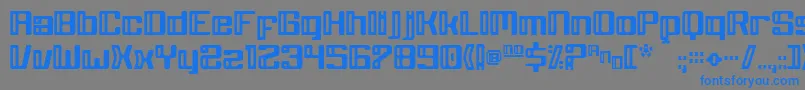 フォントGreyWolf – 灰色の背景に青い文字