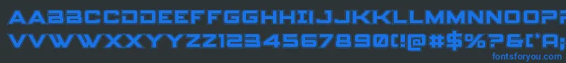 フォントSpyagencyv3college – 黒い背景に青い文字