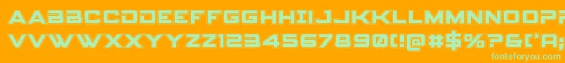 Шрифт Spyagencyv3college – зелёные шрифты на оранжевом фоне