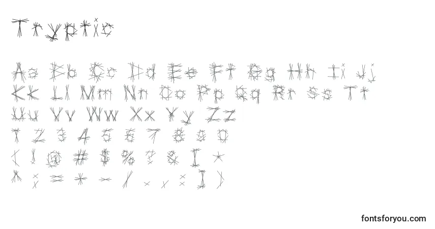 A fonte Tryptic – alfabeto, números, caracteres especiais