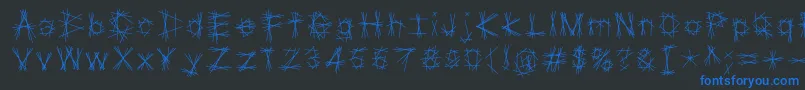 フォントTryptic – 黒い背景に青い文字