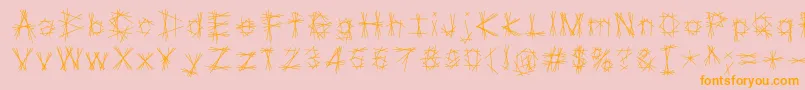 Tryptic Font – Orange Fonts on Pink Background