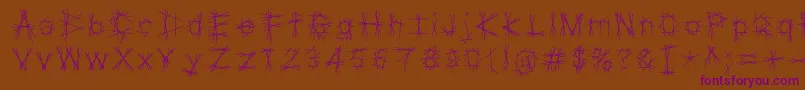 Tryptic Font – Purple Fonts on Brown Background
