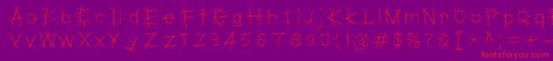 Tryptic Font – Red Fonts on Purple Background