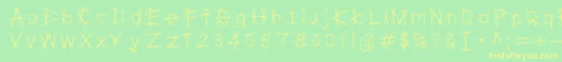 Tryptic-fontti – keltaiset fontit vihreällä taustalla