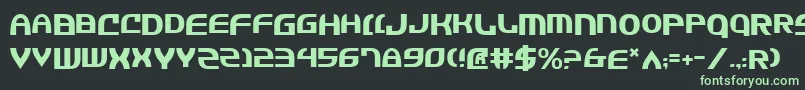 フォントJannisarySword – 黒い背景に緑の文字