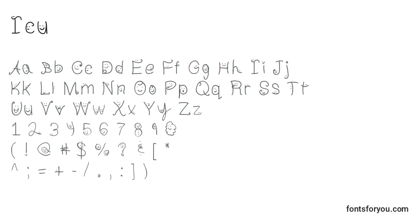 Icu-fontti – aakkoset, numerot, erikoismerkit