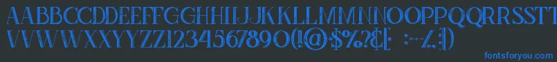 Zahrainlinegrunge Font – Blue Fonts on Black Background