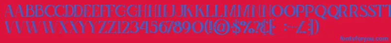 Zahrainlinegrunge Font – Blue Fonts on Red Background