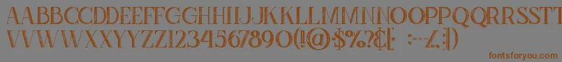 Zahrainlinegrunge Font – Brown Fonts on Gray Background