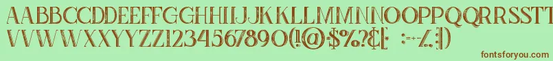 Zahrainlinegrunge Font – Brown Fonts on Green Background