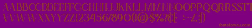 Zahrainlinegrunge Font – Brown Fonts on Purple Background