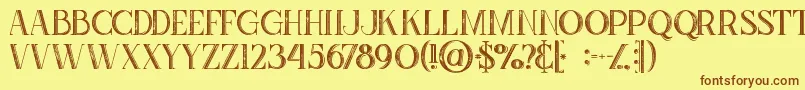 Zahrainlinegrunge Font – Brown Fonts on Yellow Background