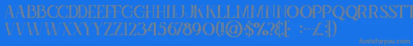 Zahrainlinegrunge-Schriftart – Graue Schriften auf blauem Hintergrund