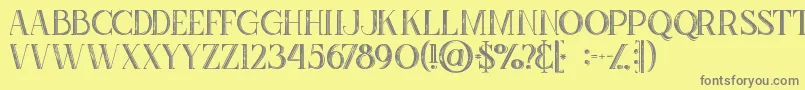 Zahrainlinegrunge Font – Gray Fonts on Yellow Background