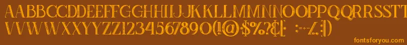 Zahrainlinegrunge Font – Orange Fonts on Brown Background