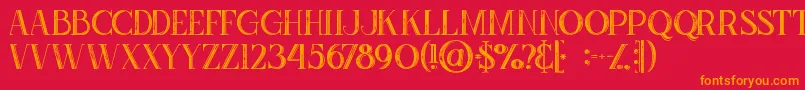 Zahrainlinegrunge Font – Orange Fonts on Red Background