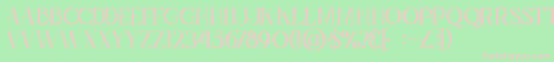 Zahrainlinegrunge-fontti – vaaleanpunaiset fontit vihreällä taustalla
