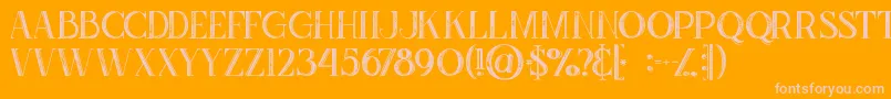 Zahrainlinegrunge Font – Pink Fonts on Orange Background