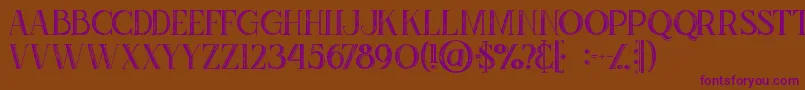 Zahrainlinegrunge Font – Purple Fonts on Brown Background