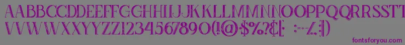 Шрифт Zahrainlinegrunge – фиолетовые шрифты на сером фоне