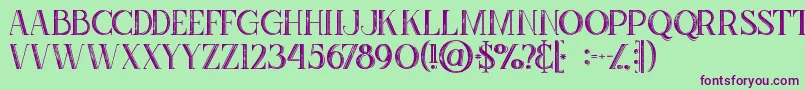 Zahrainlinegrunge Font – Purple Fonts on Green Background