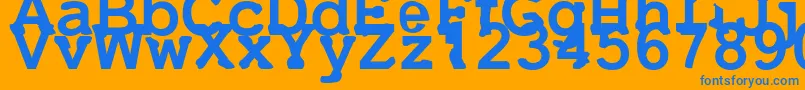 Uneek Font – Blue Fonts on Orange Background