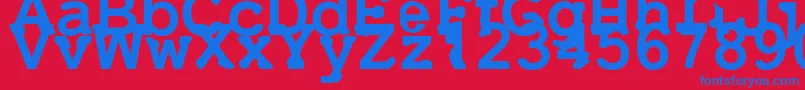 Uneek Font – Blue Fonts on Red Background