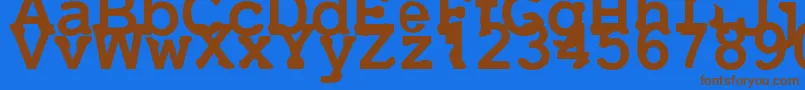 Czcionka Uneek – brązowe czcionki na niebieskim tle