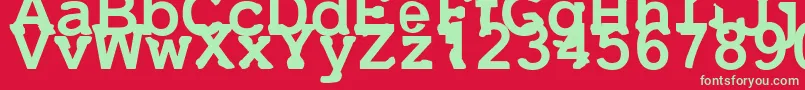 フォントUneek – 赤い背景に緑の文字