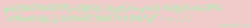 Hawaii Font – Green Fonts on Pink Background