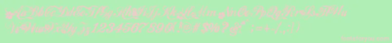 Hawaii Font – Pink Fonts on Green Background