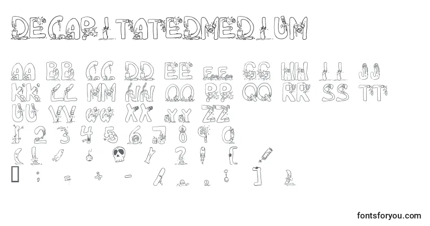 Czcionka DecapitatedMedium – alfabet, cyfry, specjalne znaki