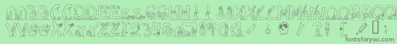 Шрифт DecapitatedMedium – серые шрифты на зелёном фоне