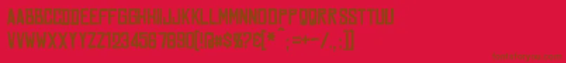 Więcej informacji o czcionce Marston Czcionka Marston – brązowe czcionki na czerwonym tle
