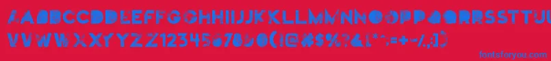 Fonte Truskey – fontes azuis em um fundo vermelho