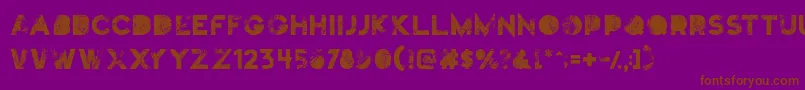 Truskey-Schriftart – Braune Schriften auf violettem Hintergrund