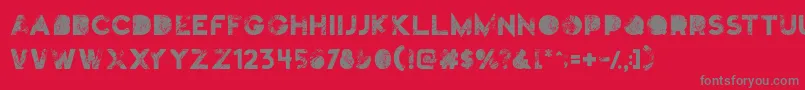 フォントTruskey – 赤い背景に灰色の文字