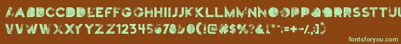 Truskey-fontti – vihreät fontit ruskealla taustalla