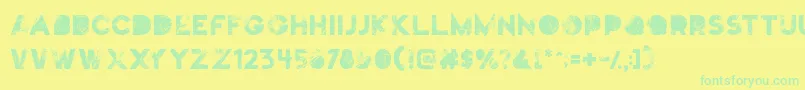 Truskey-Schriftart – Grüne Schriften auf gelbem Hintergrund