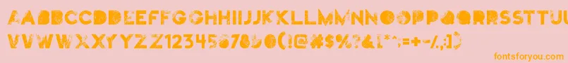 Truskey Font – Orange Fonts on Pink Background