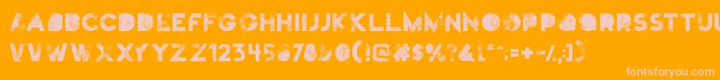 Truskey-Schriftart – Rosa Schriften auf orangefarbenem Hintergrund
