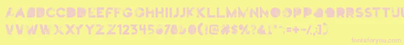 Шрифт Truskey – розовые шрифты на жёлтом фоне