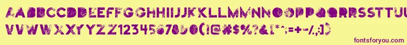 フォントTruskey – 紫色のフォント、黄色の背景