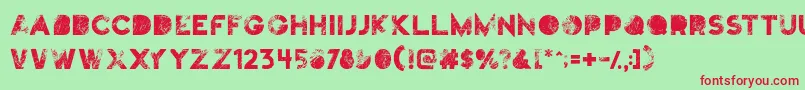 Truskey-Schriftart – Rote Schriften auf grünem Hintergrund