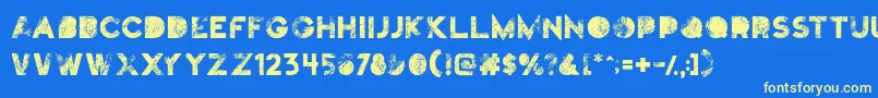 Truskey-Schriftart – Gelbe Schriften auf blauem Hintergrund