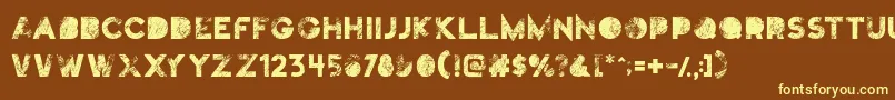 Truskey Font – Yellow Fonts on Brown Background