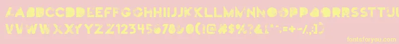 Truskey Font – Yellow Fonts on Pink Background