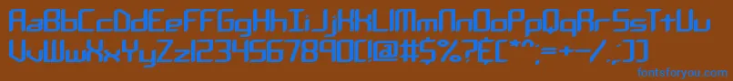 フォントChemicalReactionABrk – 茶色の背景に青い文字