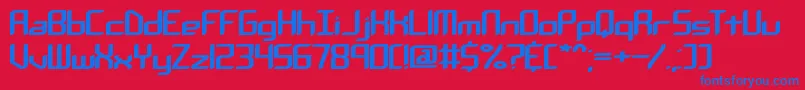 フォントChemicalReactionABrk – 赤い背景に青い文字